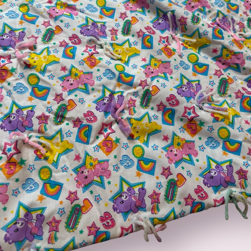 Vintage Hand Made Care Bears All Over Print Blanket - Picture 4 of 9